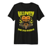 Zucca Tristo Mietitore Tempo per Horror Divertente Halloween Night Maglietta Premium