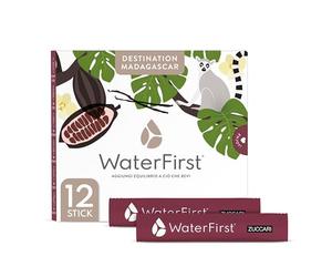 Zuccari WaterFirst Destination Madagascar, 12 Stick-Pack da 1,5g, Aromatizzatore per Acqua con Alkacitrati, Senza Zuccheri, Edulcoranti, Coloranti e Conservanti, Supporta il Metabolismo Acido-Base