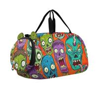 Zucche arancioni Girasoli gialli Carry on Duffel per ragazzi Pernottamento Weekender Duffel Ragazze Tote Duffle Bags Viaggio con scomparto per scarpe, Colorato Cartoon Zombie Heads Arancione, classico