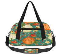 Zucche autunnali per bambini durante la notte borsone per ragazze e ragazzi, borsa leggera per sport e palestra per bambini, piccola borsa da viaggio per la danza, Zucche autunnali, 18.5L x 7.8W x
