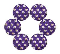 Zucche bianche di Halloween Decorazioni di Halloween tovaglietta rotonda panno tovagliette impermeabili individuales para mesa de comedor Azul 39,1 x 39,1 cm Set di 6