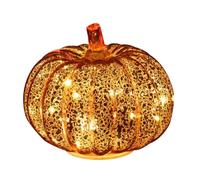 Zucche con luce a LED scintillante, con timer illuminato da notte stellata, zucche di vetro stellate, illuminate quasi stellate