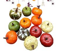 Zucche decorative, 12 pezzi, ornamenti per l'autunno, affascinante tavoletta per l'autunno, set di in tessuto fatto a mano, per stile domestico stagionale e mostre di vacanza, casa calda e