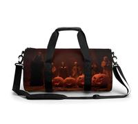 Zucche di Halloween Fantasma Dark Fantasy Borsa da palestra da viaggio per donne uomini borsa da viaggio cilindrica borsa da allenamento sportiva con tracolla
