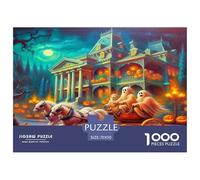 Zucche Fantasmi Puzzle 1000 Pezzi Adatto Per Adulti Un Enigma Impossibile Zucche Fantasmi Decorazione Della Casa Giochi EduGattoivi in Carta Originale Un Bel Regalo. 70x50cm/1000pcs