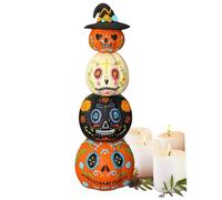 Zucche Impilate Di Halloween Centrotavola A Tema Horror Per Le Festività | Decorazione Per Portico Di Halloween Con Zucche Impilate Adatto Per Feste Mensole Del Corridoi Camere Da Scrivanie Angoli