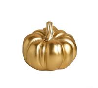 Zucche in resina per interni ed esterni con finitura dorata e disegni irregolari, perfette per Halloween, Ringraziamento, stagione autunnale e decorazione per la casa in stile fattoria (B)