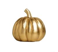 Zucche in resina per interni ed esterni con finitura dorata e disegni irregolari, perfette per Halloween, Ringraziamento, stagione autunnale e decorazione per la casa in stile fattoria (A)