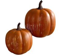 Zucche notturne stellate, zucche luminose con luce scintillante, zucche a LED illuminate per interni, decorazione autunnale di Halloween, set di 2 luci notturne a forma di zucca (arancione, S + L)