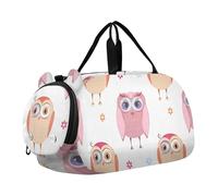 Zucche rosa Halloween Viaggio Duffle Bags Ragazze Tote Pernottamento Borse Bambino Carry on Duffel per Ragazzi Sport Dance Bag, Simpatico gufo rosa pastello, classico