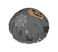 Zucche spaventate e fantasmi cuffia da impermeabile, cuffia elastica per capelli da bagno protezione ambientale cuffie da bagno per capelli, doppio strato impermeabile cappello da