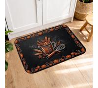 Zucche tappetini da cucina per pavimento, autunno rustico mattarello utensili da cucina autunno nero lavabile morbido tappeto da cucina per lavanderia lavanderia bagno corridoio 40,6 x 61 cm