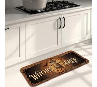 Zucche tappetini da cucina per pavimento, fantasiosi morsi spettrali stagionali streghe Brew Halloween arancione morbido lavabile tappeto da cucina per lavanderia ingresso bagno 40 x 119 cm