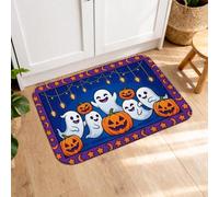 Zucche tappetini da cucina per pavimento, fantasioso fantasma stagionale Candy Halloween blu lavabile morbido tappeto da cucina per lavanderia ingresso corridoio 40,6 x 61 cm