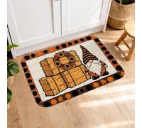 Zucche tappetini da cucina per pavimento, fantasioso rustico foglie di gnomo autunnali arancioni comodi tappeti lavabili cucina per lavanderia lavanderia bagno vanità 40,6 x 61 cm