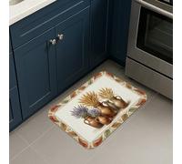 Zucche tappetini da cucina per pavimento, rustico accogliente corona di mais autunnale beige lavabile confortevole tappetino imbottito per lavanderia ingresso bagno 40,6 x 61 cm