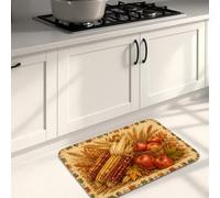Zucche tappetini da cucina per pavimento, rustico tradizionale cornucopia crisantemo giallo autunnale lavabile, comodo, spesso, decorativo, per lavanderia, bagno, ingresso, 40,6 x 61 cm