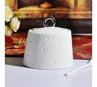 Zuccheriera Ciotola di zucchero ceramica con coperchio a prova di polvere cubo di caffè zucchero zucchero bowl stagionato piatto tè può bianco a nido d'ape di zucchero bowl forma zucchero ciotola