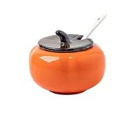 Zuccheriera con coperchio e cucchiaio, Barattolo for la conservazione dello zucchero, for le spezie, Contenitore for lo, for condimenti, Sale for - Arancione 2 set di barattoli(108)