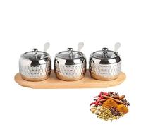 Zuccheriera con coperchio e cucchiaio, set di contenitori for condimenti in acciaio inossidabile 304, contenitore da 350 ml, barattolo da cucina, for riporre caramelle e chicchi di caffè