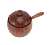 Zuccheriera in Legno, Barattolo di Spezie in Legno Zuccheriera Scatola di Sale Contenitori di Stoccaggio Condimenti Sigillatore di Pepe Ciotola di Pizzico con Coperchio Cucchiaio Attrezzo da