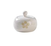 Zuccheriera Sugar Bowl Home Creativo ciotola di ceramica Ciotola di sale Bowl Sanguinando Barattolo con coperchio Caffè Can Tè può caffè un buon partner (bianco / giallo / rosa) zucchero ciotola(Wit)