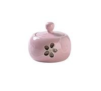 Zuccheriera Sugar Bowl Home Creativo ciotola di ceramica Ciotola di sale Bowl Sanguinando Barattolo con coperchio Caffè Can Tè può caffè un buon partner (bianco / giallo / rosa) zucchero ciotola(Pink)