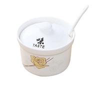 Zuccheriera, zuccheriera, zuccheriera con coperchio, zuccheriera bianca con coperchio e contenitore per condimento in ceramica a prova di sale, contenitore da cucina decora-bianco (colore: zucchero