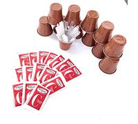 Zucchero - 150 Bustine Di Zucchero Eridania Semolato Classico 1000g + 100 Bicchierini Bicolore di Plastica per Caffè 80cc + 100 Palettine Sigillate Incartate Singolarmente in Plastica