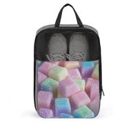 Zucchero Cubes - Borsa per scarpe da golf, colore arcobaleno pastello iridescente, per viaggi e uso quotidiano, anti-polvere