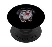 Zucchero Glider con cuffie che cantano gli amanti degli animali PopSockets PopGrip Adesivo