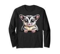 Zucchero Glider Cute Peeking Marsupial Funny Animals Maglia a Manica