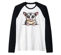 Zucchero Glider Cute Peeking Marsupial Funny Animals Maglia con Maniche Raglan