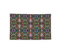 Zucchero Horror Skull and Flowers Stampato Decorato Banner, Arazzo da parete in poliestere resistente con 4 occhielli per la decorazione del dormitorio