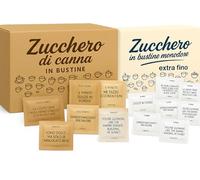 Zucchero Mix 300 Pezzi - 150 Bustine di Zucchero di Bianco e 150 Bustine di Zucchero di Canna - Set Accessori Caffè (Zucchero Bianco + Zucchero di Canna, 300)