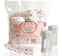 Zucchero & Proverbi - "200 Bustine Monodose Da Gr 5 con Frasi & Citazioni Italiane" Bianco Finissimo - Bustine Monodose +100 Palettine caffè Incartate - Made in Italy (KIT: 1 Kg + Palettine)