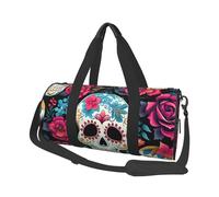 Zucchero Skeleton Travel Duffle Bag Day of The Dead Skull Borsa da palestra per uomini e donne, borsone sportivo, bagaglio a mano per viaggi di fine settimana, lavoro, campeggio