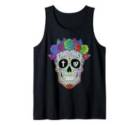 Zucchero Teschio Halloween Calavera Floreale Dia De Los Muertos Canotta