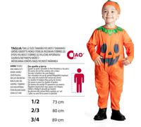 Zucchetta Costume Travestimento Halloween Tutina Unisex Baby Con Cuffietta