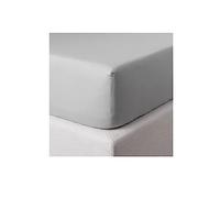 Zucchi clic clac Lenzuola con Angoli Maxi in Percalle di Puro Cotone Pettinato da 80 Fili al cm², Grigio Perla, Matrimoniale cm 175x200
