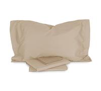 Zucchi Completo Lenzuola Raso Tinta Unita Matrimoniale Due piazze (BEIGE)