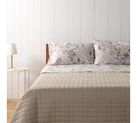 Zucchi, Completo Letto Matrimoniale, Collezione Brianna, 100% Cotone, Beige con Motivo Floreale