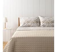 Zucchi, Completo Letto Matrimoniale, Collezione Cipria, 100% Cotone, Beige con Motivo Floreale