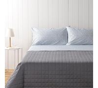 Zucchi, Completo Letto Matrimoniale, Collezione Elettra, 100% Cotone, Azzurro con Fantasia
