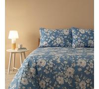 Zucchi Parure Copripiumino Percalle Puro Cotone | Copripiumino 250x200 cm + 2 Federe | Fresco, Elegante, Traspirante | Biancheria da Letto Made in Italy (DALIA BLU)