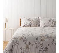 Zucchi, Parure Copripiumone Matrimoniale, Collezione Brianna, Cotone, Beige con Motivo Floreale