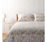 Zucchi, Parure Copripiumone Matrimoniale, Collezione Cipria, 100% Cotone, Beige con Motivo Floreale