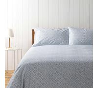 Zucchi, Parure Copripiumone Matrimoniale, Collezione Elettra, 100% Cotone, Azzurro con Fantasia
