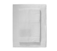 Zucchi Set 1+1 Solotuo Asciugamani+Ospite in Tela Nido d'Ape Puro Cotone N173 Bianco