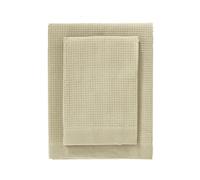 Zucchi Set 1+1 Solotuo Asciugamani+Ospite in Tela Nido d'Ape Puro Cotone N173 Ecru